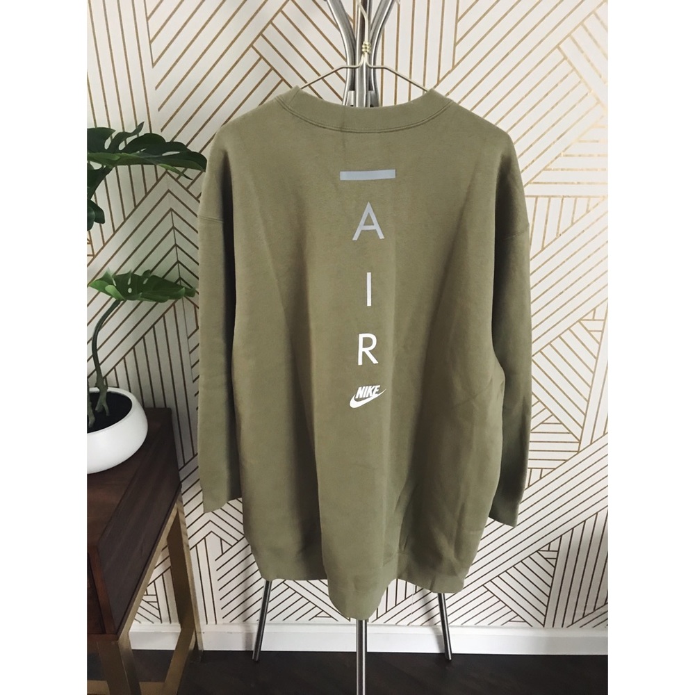 Nike Air Green Longline Pullover Sweatshirt - Picture 2 of 3